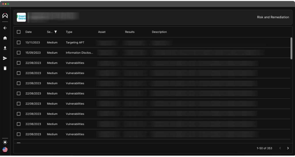 A photo of Sling's issues table screen